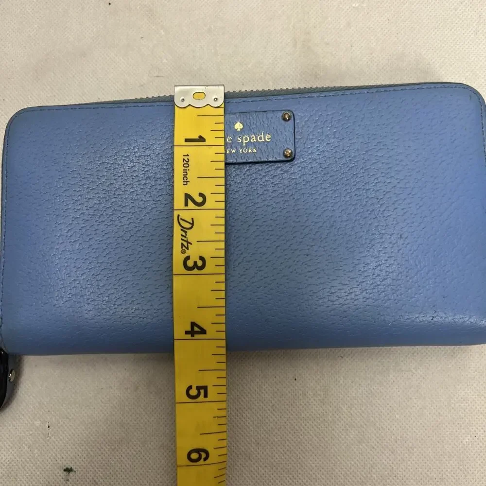 Kate Spade Blue Leather Zip Around Wallet